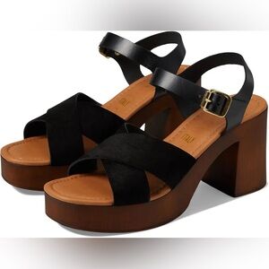 Seychelles Paloma Black Suede Platform Sandals Women’s Size 10